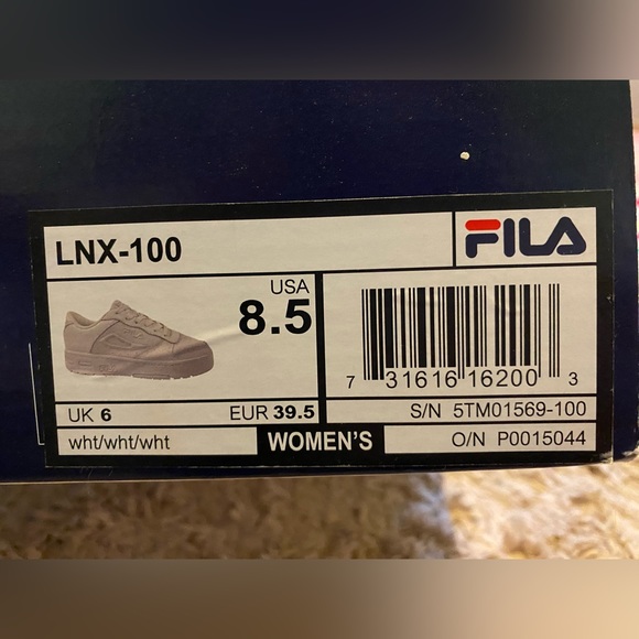 Women’s Fila LNX 100 White Monochrome Size 8.5 - Picture 2 of 4